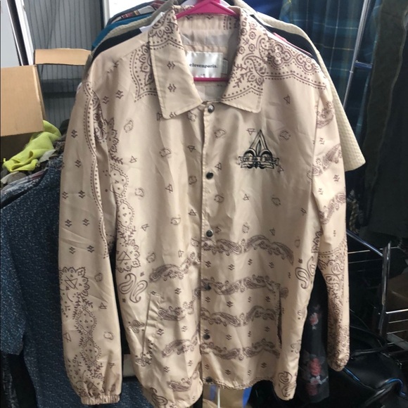 Eleven Paris Tan Lightweight Floral Windbreaker - Picture 1 of 8